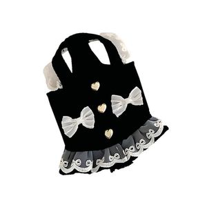 Ropa Para Perros Vestido Lazos Negro - Talla M