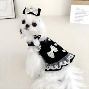 Ropa Para Perros Vestido Lazos Negro - Talla S