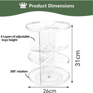 Organizador Acrilico Giratorio 3 niveles