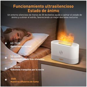 humidificador de aire 3D Flame Aromatizante Blanco Mas Una Esencia