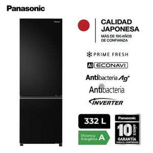 Refrigeradora Bottom Freezer BV361 332L Inverter Negro Espejado + Microondas SB25 Negro 20L