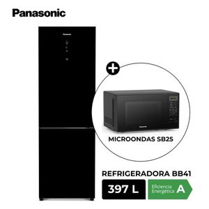Refrigeradora Bottom Freezer NR-BB41 397L + Microondas SB25 Negro 20L