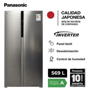 Refrigeradora Side by Side NR-BS94 569L Silver + Microondas SB25 Negro 20L
