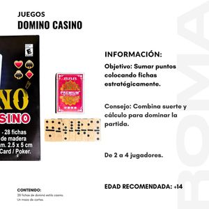 PACK 3 JUEGO DE DOMINÓ Y CASINO - JUEGO DE MESA Y CARTAS