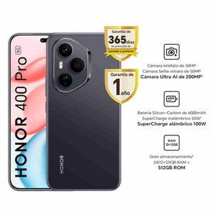 Smartphone HONOR 400 PRO 6.7" 12GB 512GB 200MP + 50MP + 12MP Midnight Black