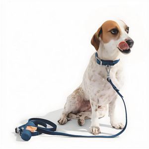 Correa y Dispensador Poop Bags Perros AzulOscuro - Talla S