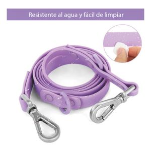 Correa Para Perros PVC Impermeable Lila - Talla S