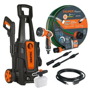 Combo Hidrolavadora 1800PSI + Manguera de 20m con Pistola Truper 103339-16052-17479