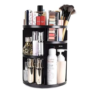 Organizador de Maquillaje Cosméticos Giratorio 360° Ajustable Negro