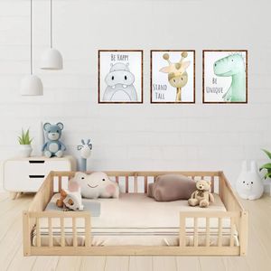 Cama Montessori Evolutiva Riyu Plaza y Media + Armado Gratis