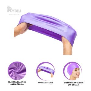 Gorro para Nadadores de Silicona Color Lila Y+Agendita