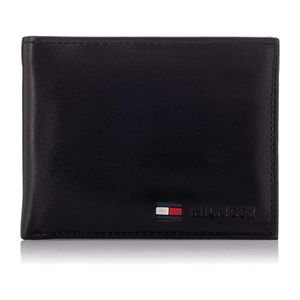 Billetera Tommy Hilfiger Billetera Cuero Plegable Negro (Black Stockton)