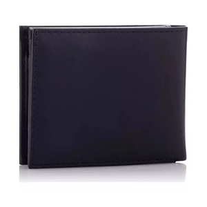 TOMMY HILFIGER Billetera Cuero Plegable Delgada Elegante - Negro
