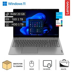 Laptop Lenovo V15 G3 IAP 156” FHD Intel Core i3-1215U 20GB RAM 1TB SSD + 1TB HDD