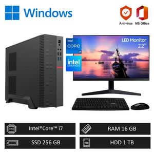Computadora PC Intel ci7 3´80GHz 16GB RAM 256GB SSD+1TB HDD - Monitor 22´´ FHD