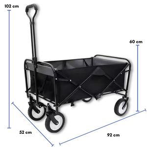 Carrito de Compras Playa Camping Plegable Negro