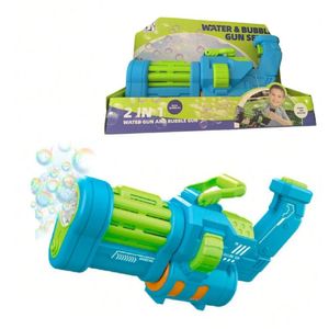 Nueva Pistola Metralleta Lanza Burbujas -Celeste