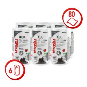 PACK 6 PAÑOS DE LIMPIEZA WYPALL X80 PLUS