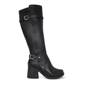 Botin Mujer Correa Tobilla Taco 7 2086L-70 Color Negro