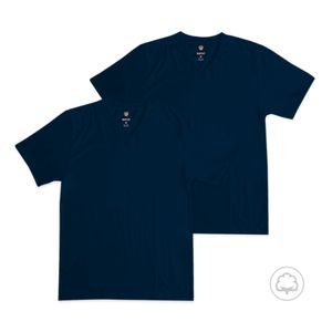 Pack 2 Polos Manga Corta Hombre Boston Cuello V Azul Marino