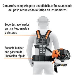 Combo Desbrozadora Motoguadaña 2HP + Escoba y Hilos Truper 11032-14328-17610-17608