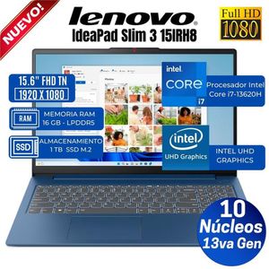 Laptop Lenovo IdeaPad Slim 3 15IRH8 15.6" FHD TN, Core i7-13620H, Ram 16GB, Ssd 1 TB, Free Dos