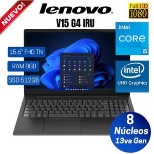 Laptop Lenovo V15 G4 IRU 15.6"  FHD TN Core i5-13420H, 13va Gen, Ram 8GB, Ssd 512GB, Free Dos