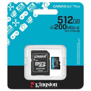 Kingston 512GB Canvas Go Plus Gen 4 U3 MicroSDXC - SDCG4/512GB