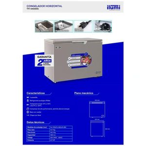 Congeladora Ilumi TFI-3400DG-Gris