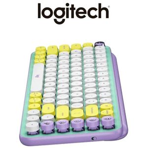 TECLADO LOGITECH POP KEYS INALAMBRICO BLUETOOTH FRESH VIBES LILA VERDE