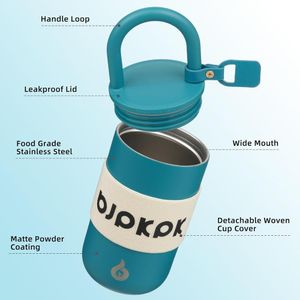 Vaso de café aislado en acero inoxidable, con tapa y asa, color Laguna