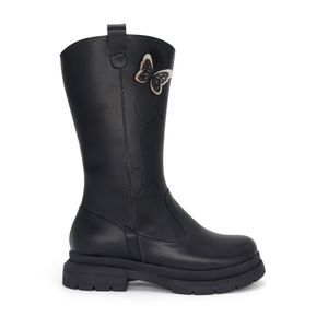 Botines Niña Cuero PAR&SS KIDS MV25Q3-SOL NEGRO