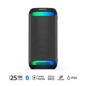 Parlante de torre bluetooth Sony  SRS-XV500 Mega Bass, resistente al agua IPX4, hasta 25 de reproducción, iluminación ambiental, negro