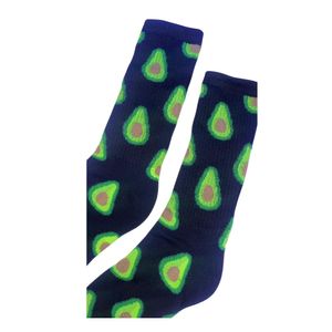 Medias de Algodón Diseño Aguacate Palta Unisex Negro