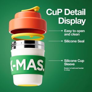 Taza de café de Navidad aislada y sin BPA