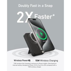 Anker MagGo Power Bank, cargador portátil Qi2 de 15W, batería 10,000mAh, pantalla inteligente