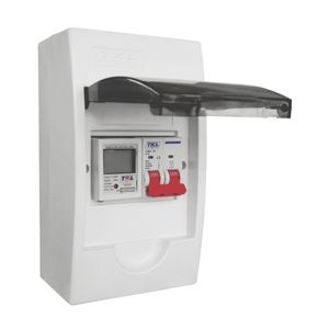 Kit Digital TKL: Tablero Adosable 4 Polos Llave 2x25 + Medidor Digital