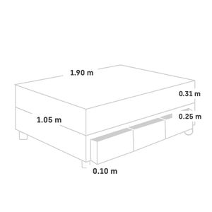 Cama Royal Prince Cajones 1.5 plazas Champagne Paraiso