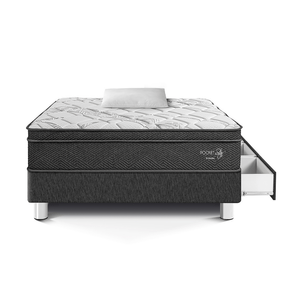 Cama Pocket Star Con Cajones 1.5 plazas Charcoal Paraiso