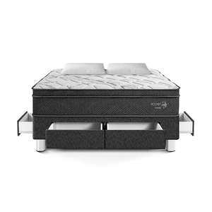 Cama Pocket Star Con Cajones King Charcoal Paraiso
