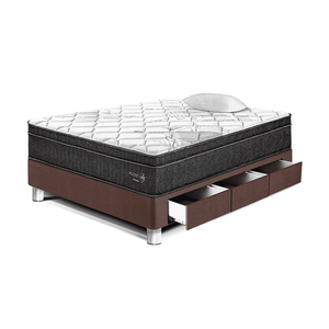 Cama Pocket Star Con Cajones 1.5 plazas Chocolate Paraiso
