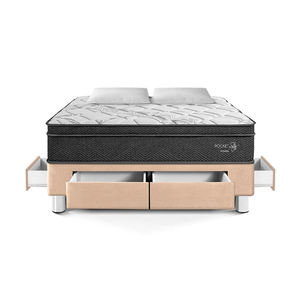 Cama Pocket Star Con Cajones King Champagne Paraiso