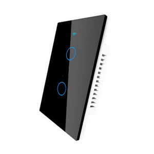 Interruptor de Pared WiFi  2 Tomas - Sin Neutro - Incluye Capacitor - Alexa y Google