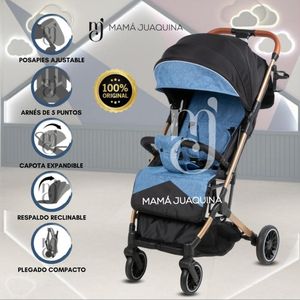 Coche Maleta de Lujo para Bebé «LAINEE» de Fácil Plegado Azul