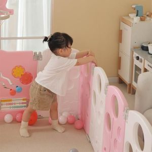 Corral Cerco Para Niños Con Alfombra y Basket Elefantito Rosa