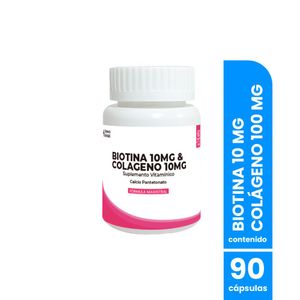Biotina 10mg & Colageno 10mg 90 capsulas Dermo Sumak