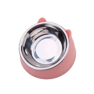 Plato Acero Inoxidable Para Mascotas Rosado - Talla L