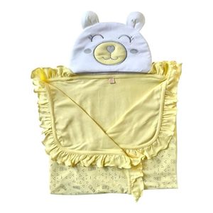 COLCHA BEBÉ ALGODÓN OSO CORONA