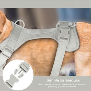 Pechera Para Perros Nailon Ajustable Gris - Talla M