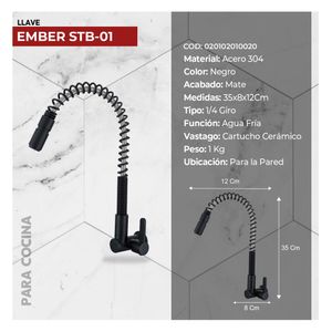 Llave De Cocina A La Pared Ember STB-01 Black - STONE
